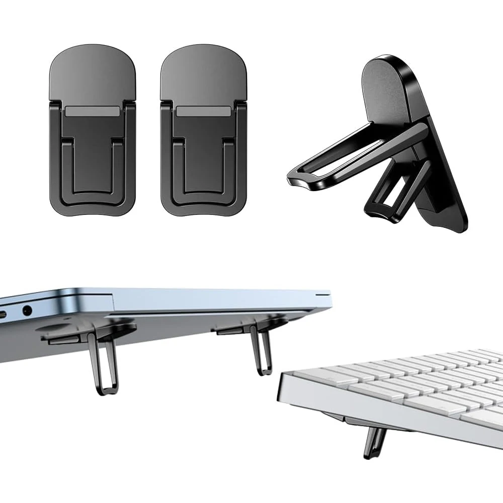 Cooling Stand Tablet - 2個セット 折りたたみ式ノートパソコンスタンド ポータブルノートブックサポートホルダー 調節可能なライザー冷却ブラケット ノートパソコンタブレット用ユニバーサル