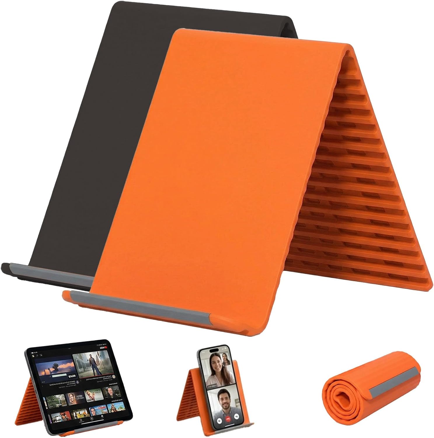 Tablet Phone Accessories - 携帯用シリコン製携帯電話ホルダー、自由に曲げられるフレキシブルブラケット、多角度調整可能なタブレットデスクトップスタンド
