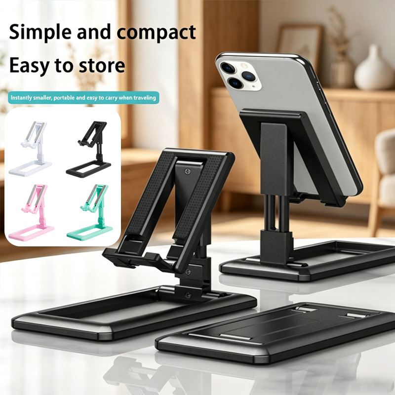 Tablet Phone Accessories - 折りたたみ式タブレット携帯電話デスクトップ電話スタンドスケーラブル調整可能なデスクホルダーiPad iPhone Samsung用デスクトップブラケット新品