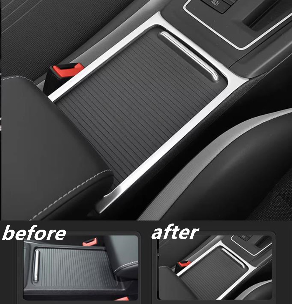 1Pc ステンレス鋼自動中央カップホルダー装飾フレームトリム - Tablet Car Accessories のレビューと価格