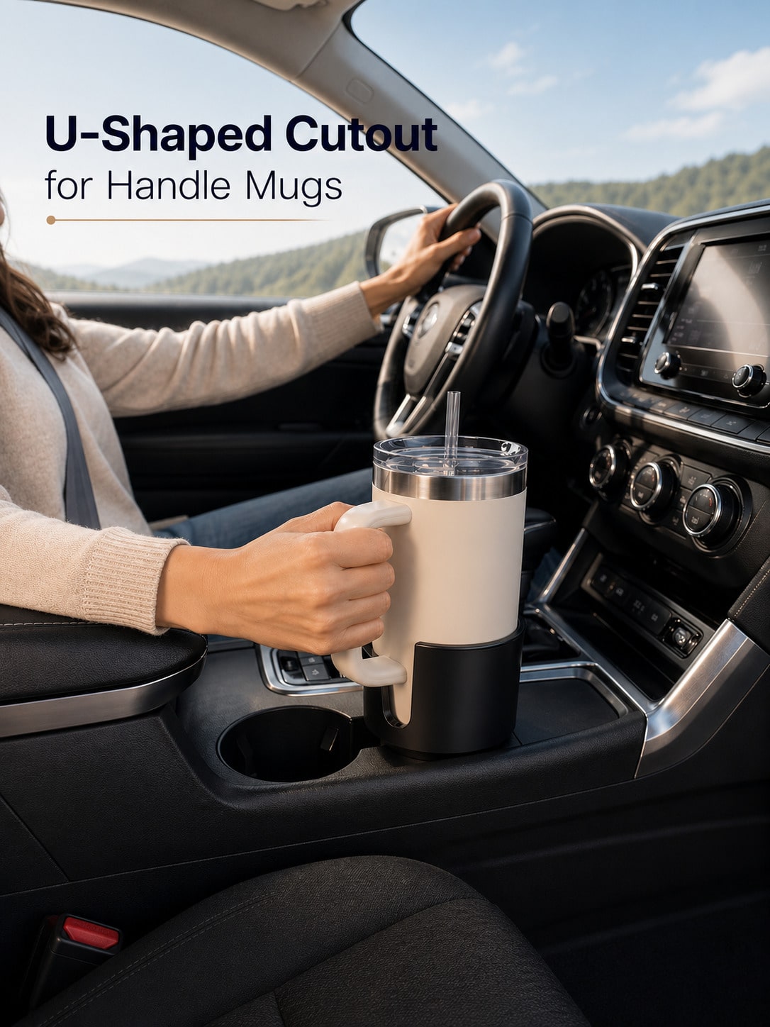車用カップホルダーエキスパンダーアダプター（32-40オンス - Tablet Car Accessories のレビューと価格