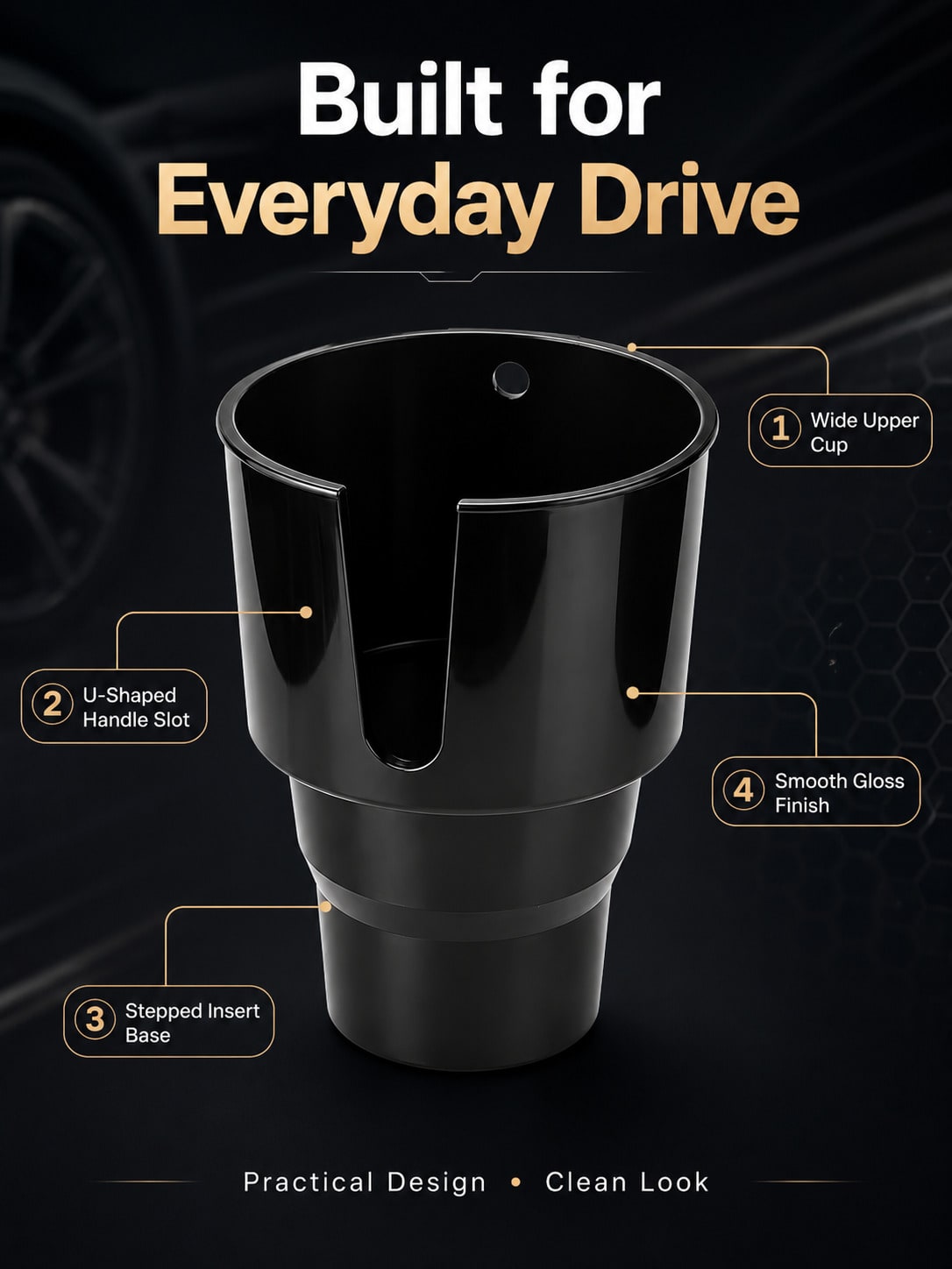 車用カップホルダーエキスパンダーアダプター（32-40オンス - Tablet Car Accessories のレビューと価格