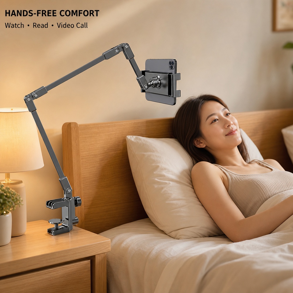 調節可能なベッド用電話ホルダースタンド、4.7～12.9イン - Tablet Phone Accessories のレビューと価格