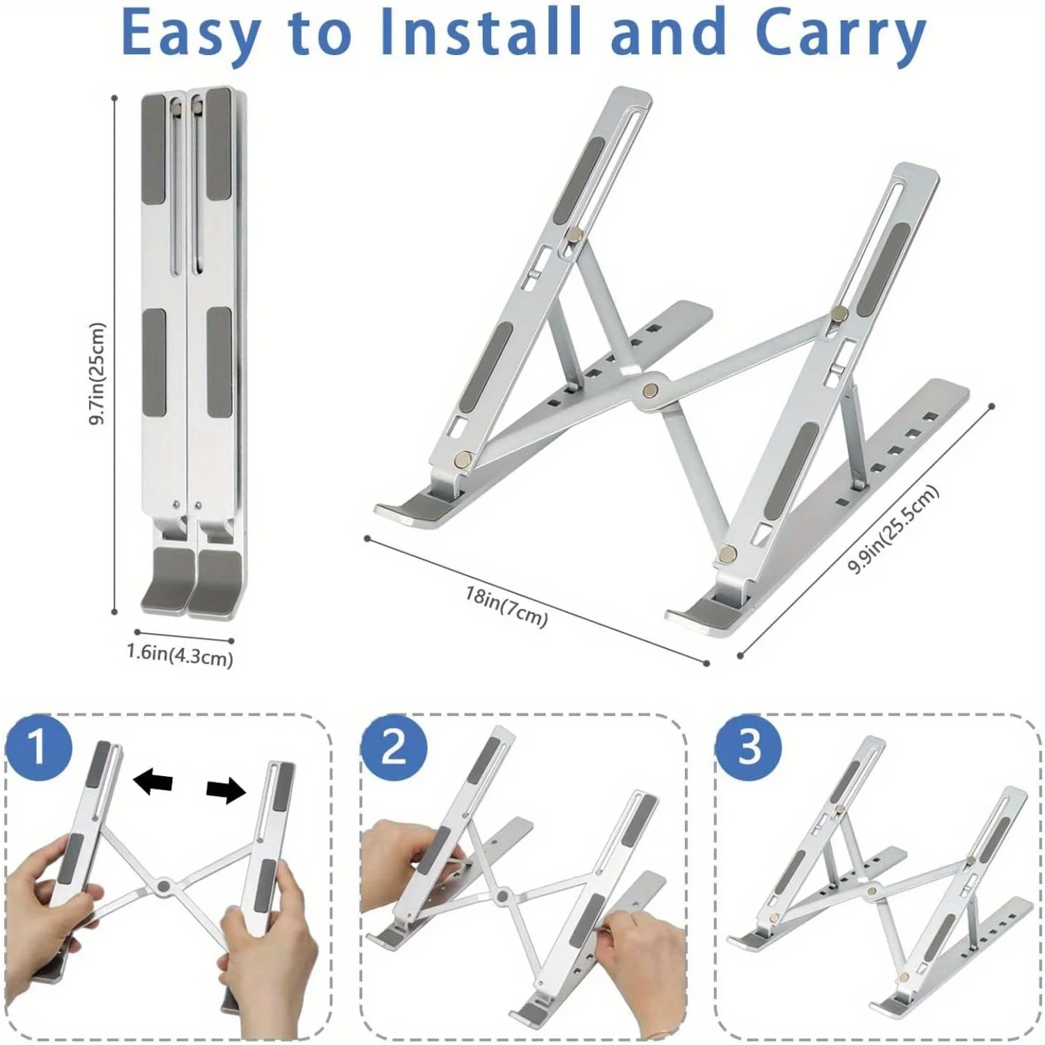 折りたたみ式アルミ製ノートパソコンスタンド、人間工学に基づい - Cooling Stand Tablet のレビューと価格