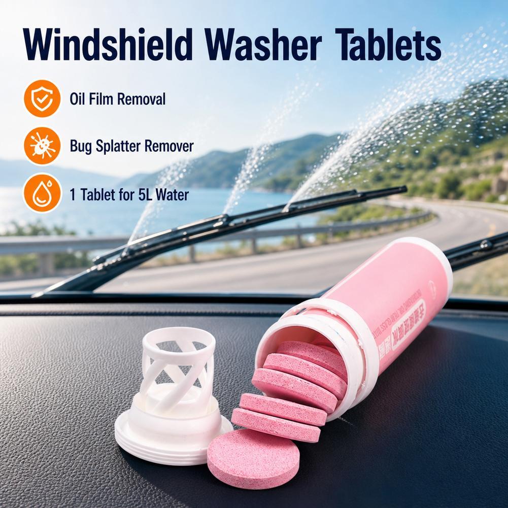 車のフロントガラスクリーナー発泡錠剤、虫の残骸、汚れ、油膜を - Tablet Car Accessories のレビューと価格